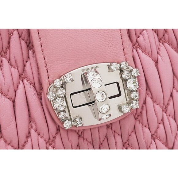 Miu Miu Nappa Crystal Shoulder Bag Pink - Picture 6 of 6